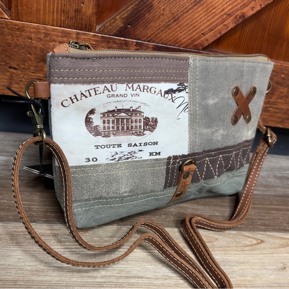 Myra Bag Pathway small crossbody purse bag upcycled canvas - Picture 6 of 7